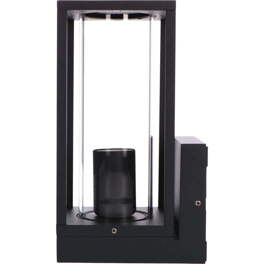 LED's Light LED Wall lamp with glass windows - Rectangle - E27 fitting - IP44 - Black - LED.nl