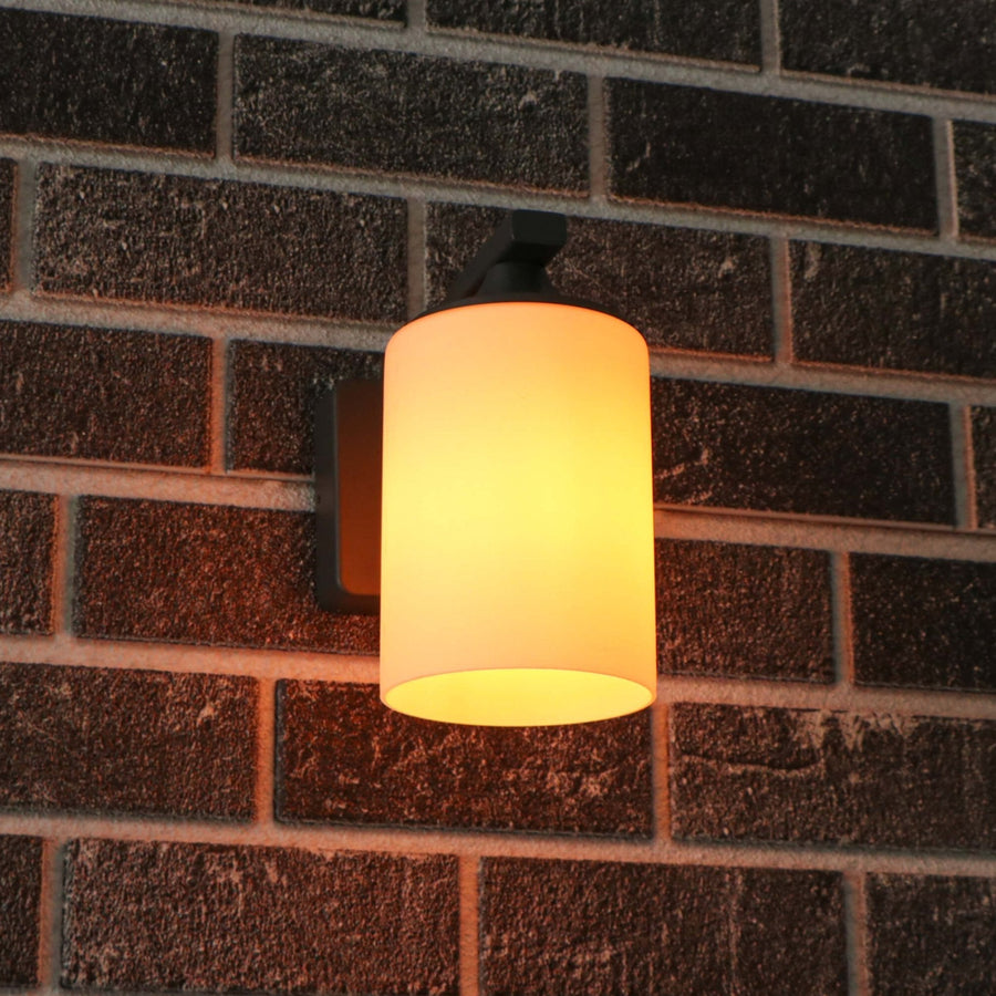 2 pack LED's Light LED Wandlamp Milky met E27 fitting - IP44 - Model Noto - Antraciet Wandlampen LED.nl