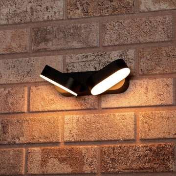 LED's Light Doppelte LED-Außenleuchte - Modell Rieti - Warmweiß - IP44 wasserdicht - Schwarz - LED.de