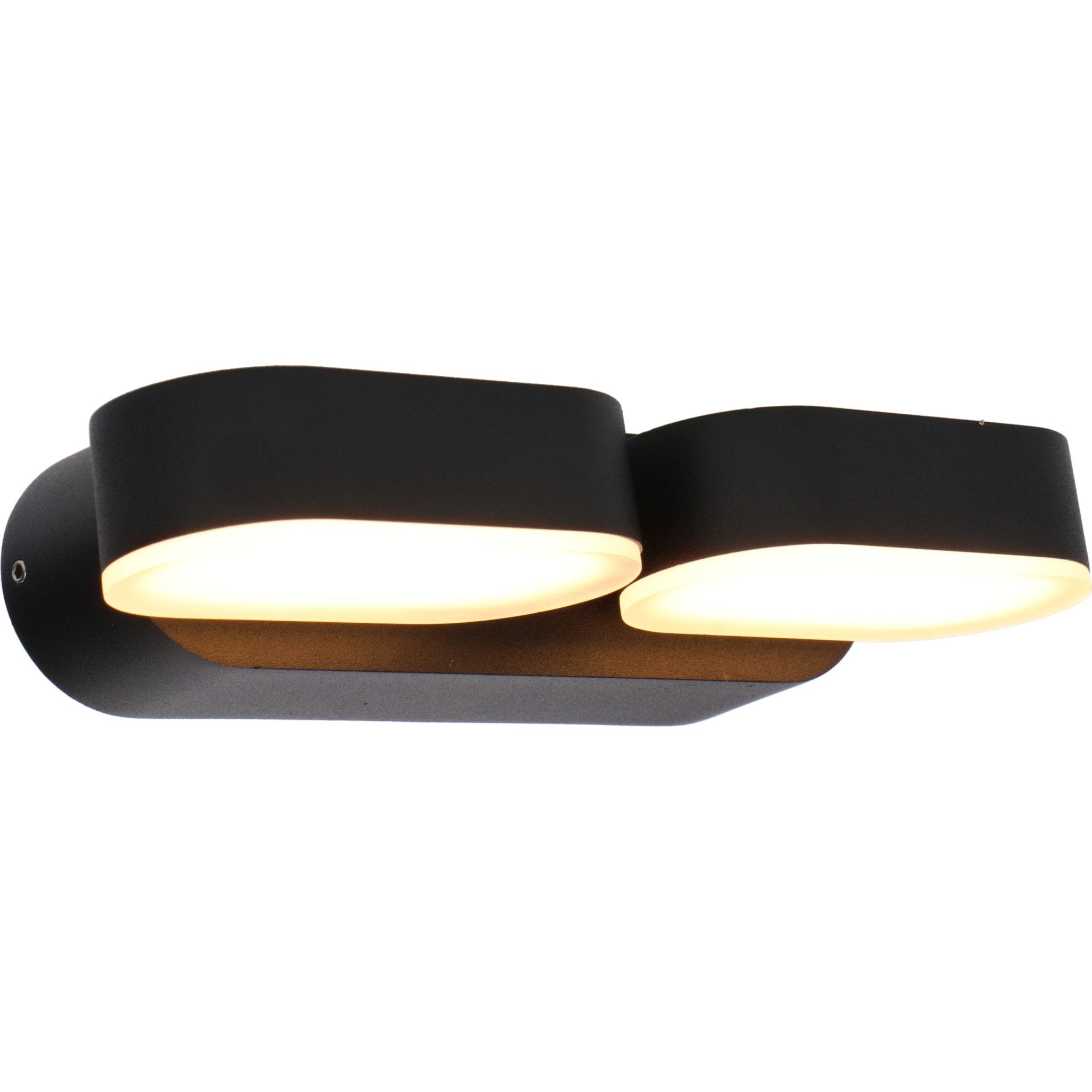 LED Wandspot Dubbel - Draaibaar - Warm wit licht - IP44 - Rieti - Zwart - LED.nl