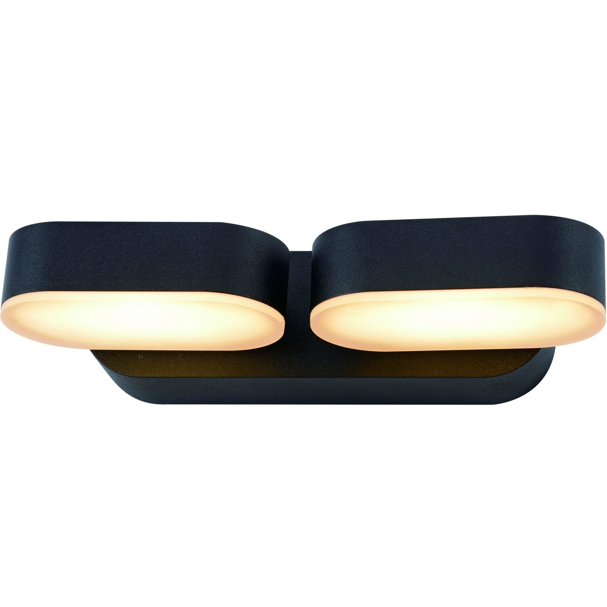 LED Wandspot Dubbel - Draaibaar - Warm wit licht - IP44 - Rieti - Zwart - LED.nl
