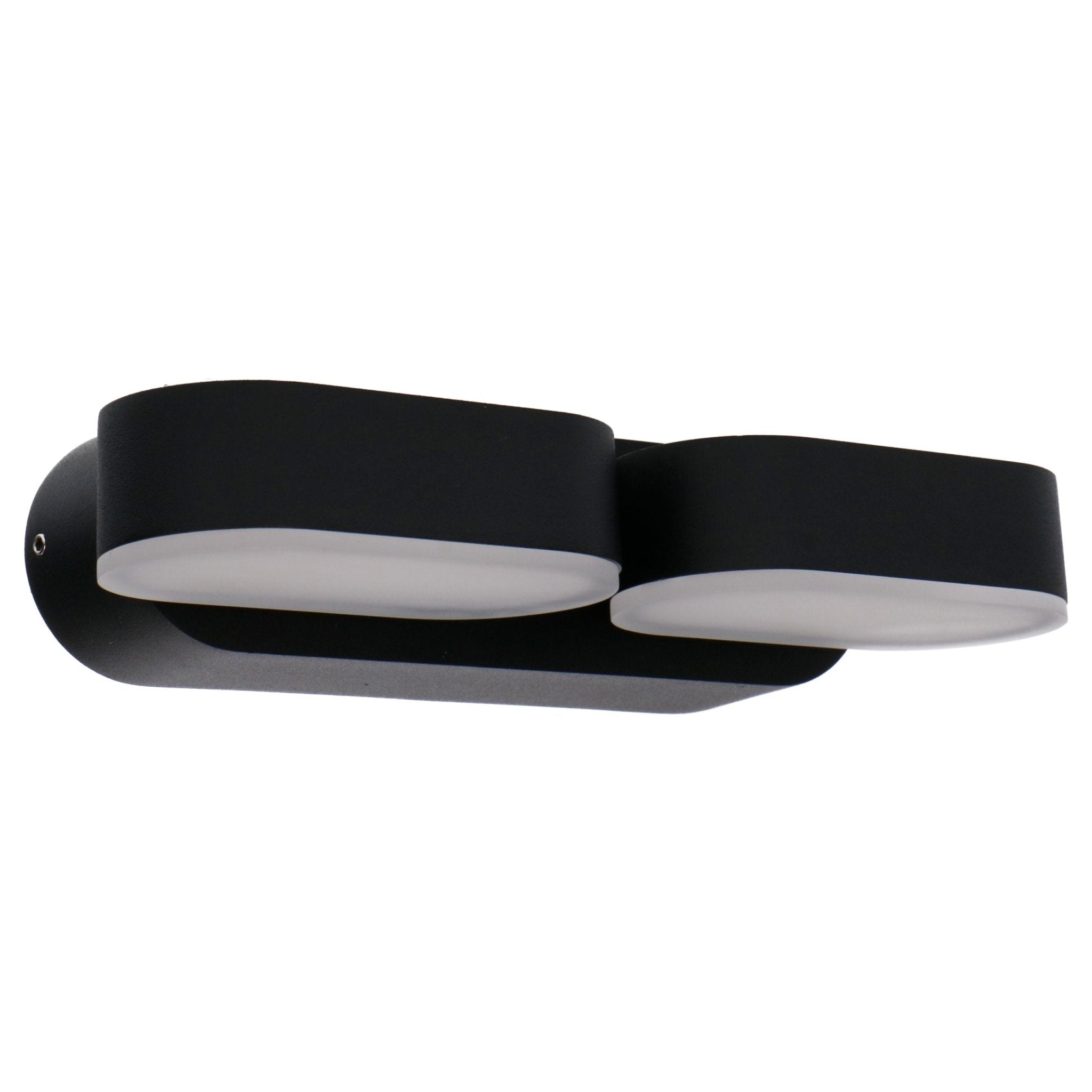 LED Wandspot Dubbel - Draaibaar - Warm wit licht - IP44 - Rieti - Zwart - LED.nl