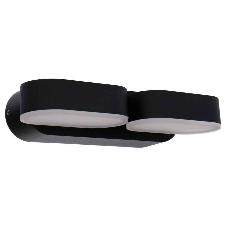 2 pack LED's Light Dubbele LED Buitenlamp - Model Rieti - Warm wit - IP44 waterbestendig - Zwart Wandlampen LED.nl