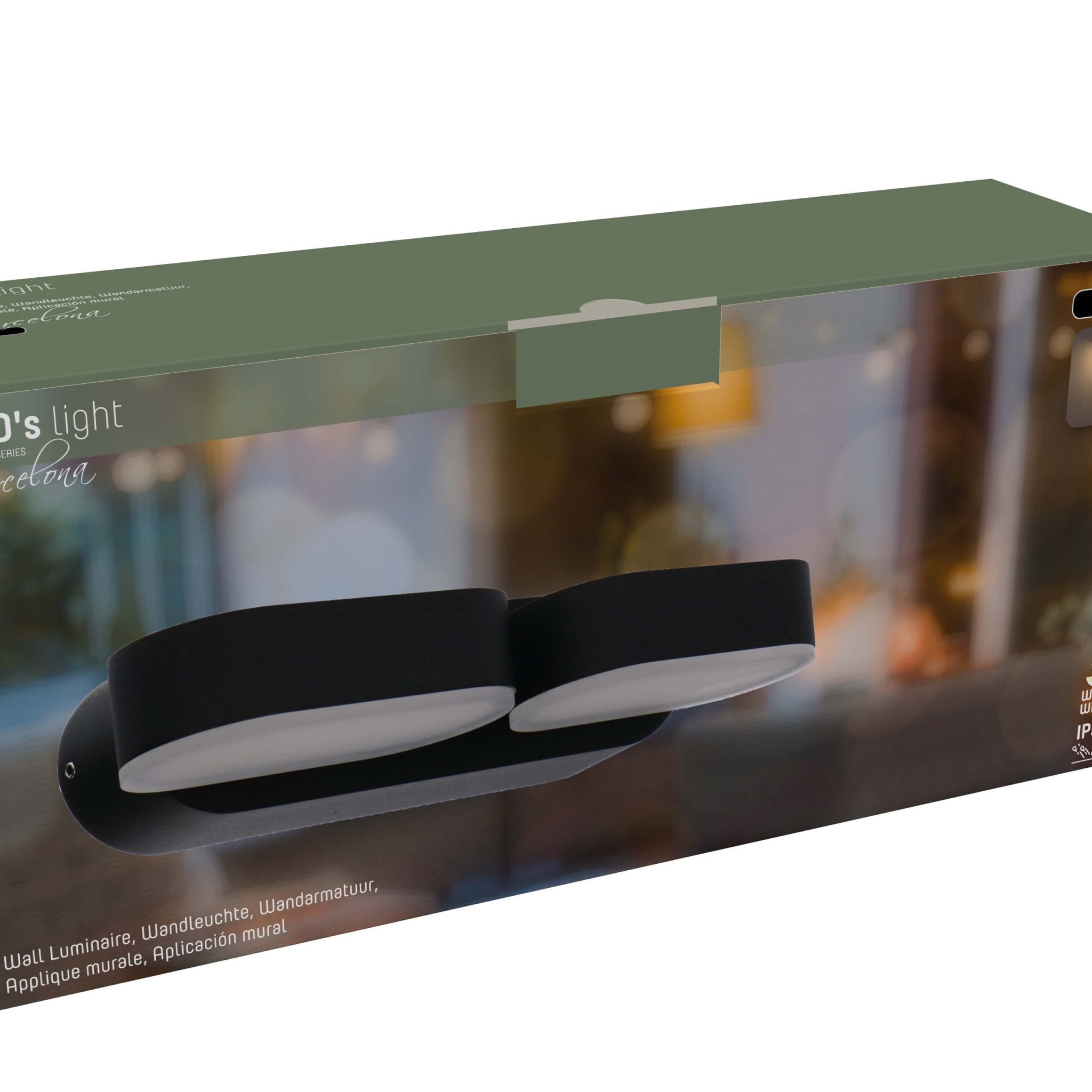LED Wandspot Dubbel - Draaibaar - Warm wit licht - IP44 - Rieti - Zwart - LED.nl