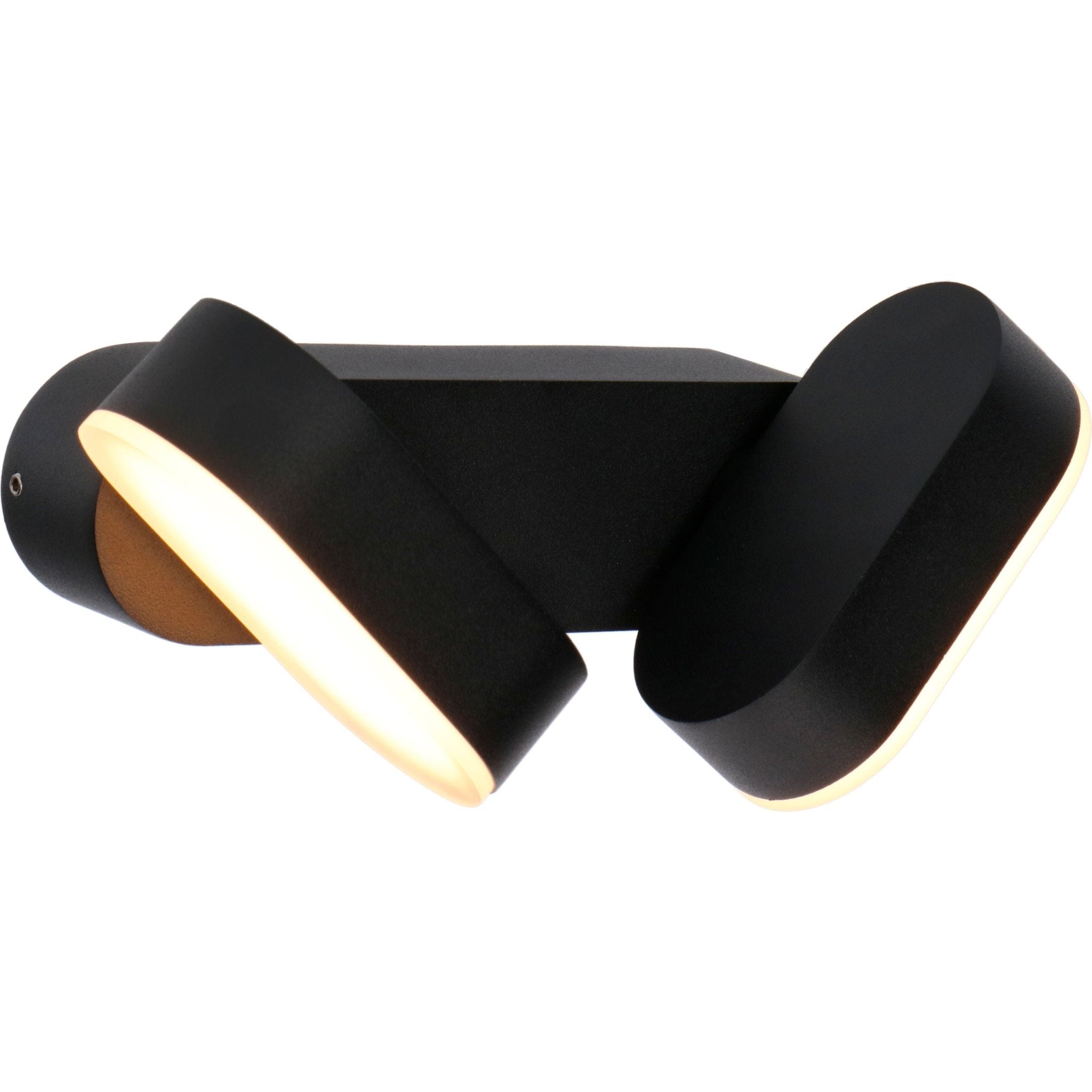 LED Wandspot Dubbel - Draaibaar - Warm wit licht - IP44 - Rieti - Zwart - LED.nl