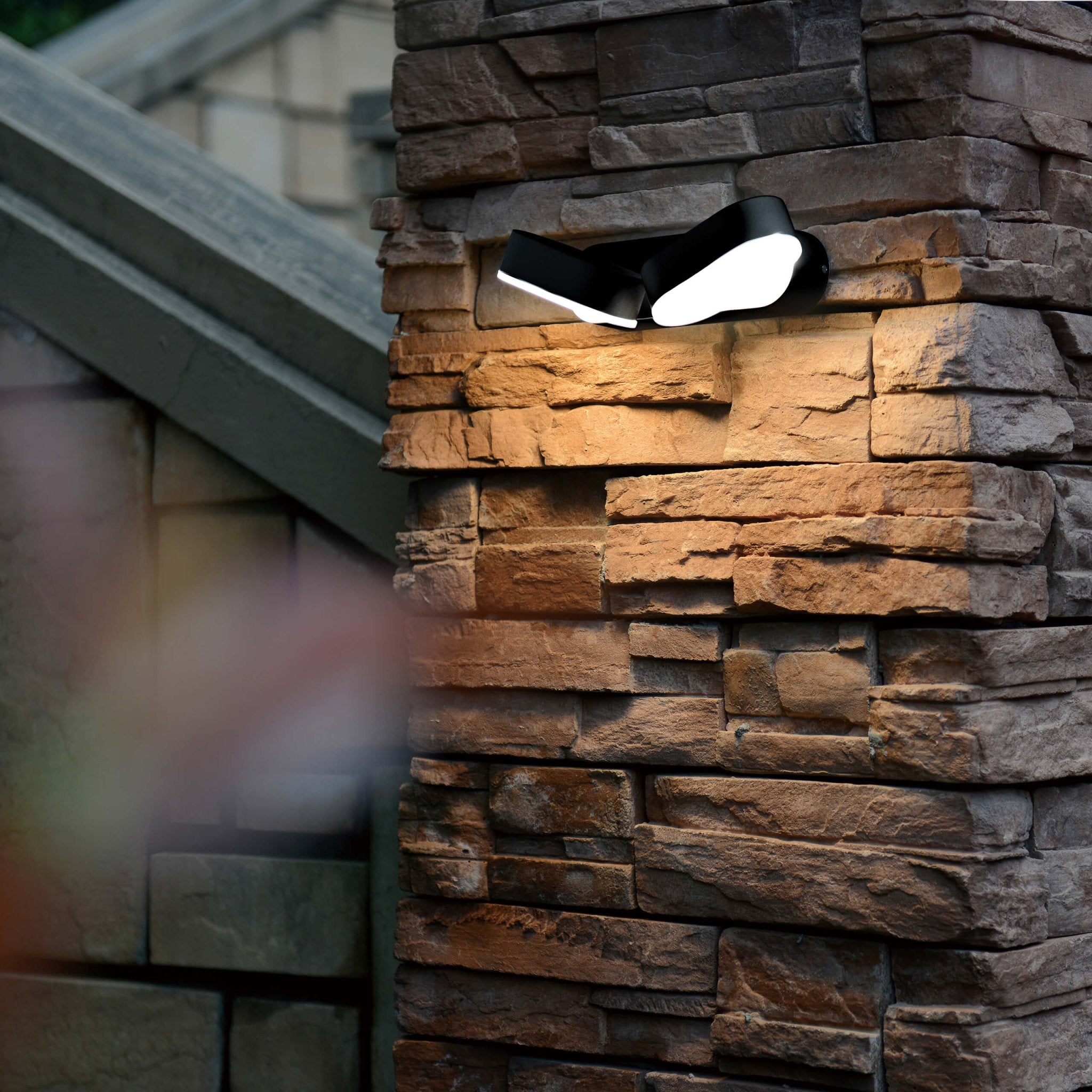 LED Wandspot Dubbel - Draaibaar - Warm wit licht - IP44 - Rieti - Zwart - LED.nl