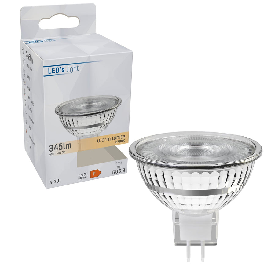 LongLife LED Lamp GU5.3 - 12V - MR16 Spot - Warm wit - 4W vervangt 35W Spotjes LED.nl
