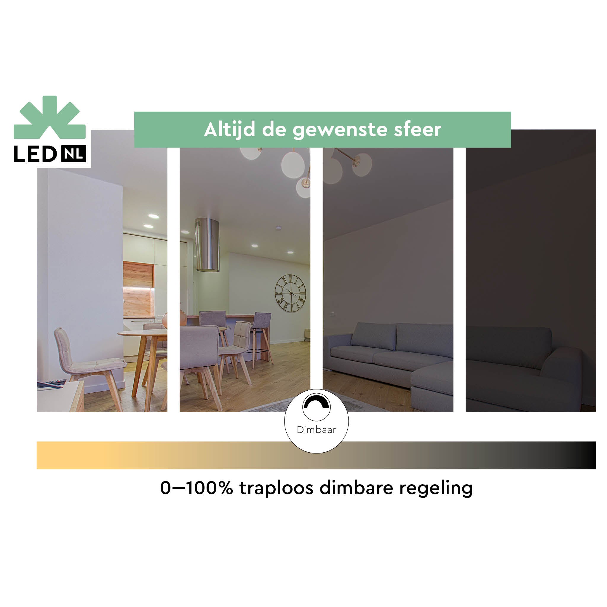 LongLife LED Lamp GX53 - Dimbaar warm wit licht - 6W vervangt 48W - 2700K Dimbare lampen LED.nl