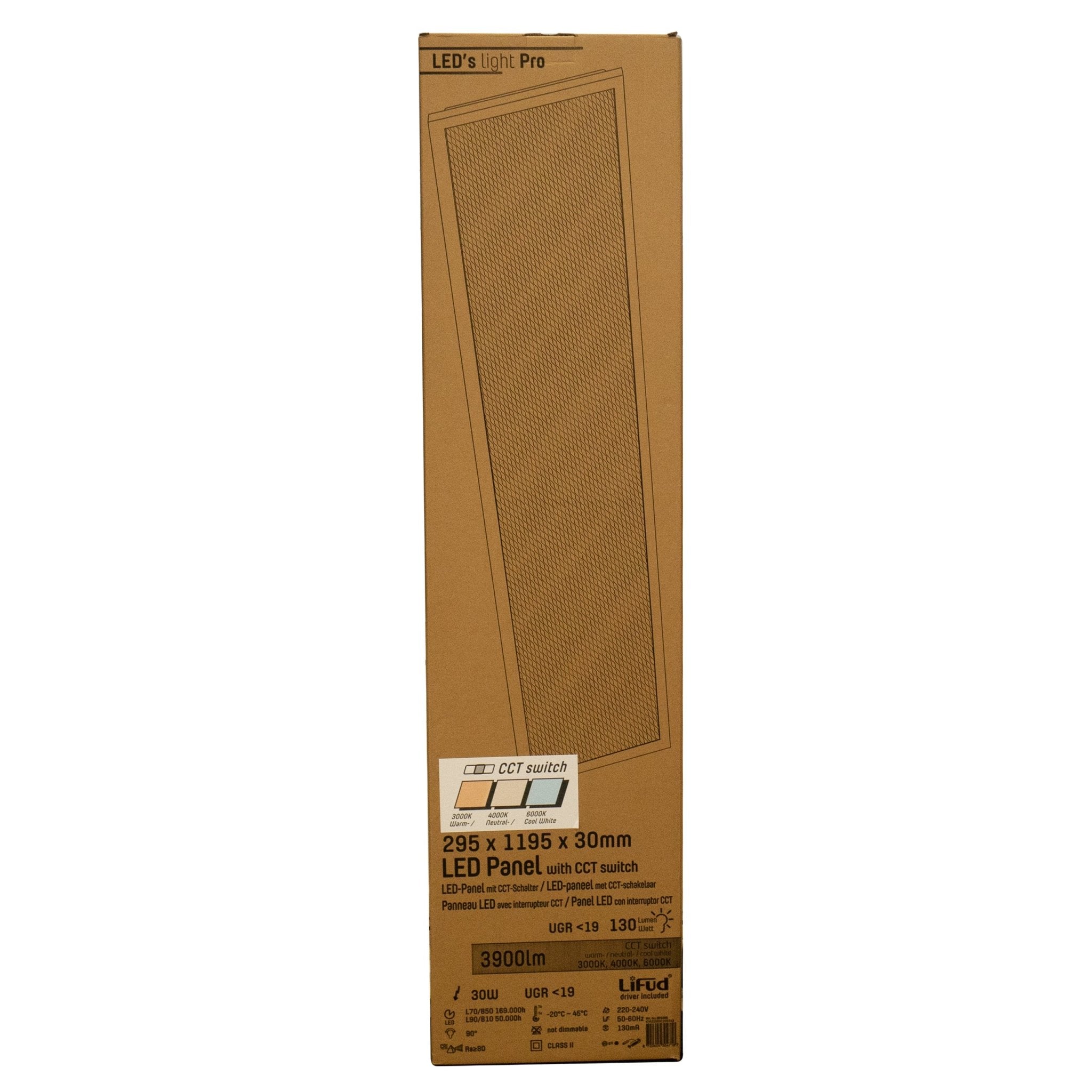 LongLife LED Paneel 30 x 120 cm - Rechthoek - Warm wit licht - 25W - 4500 lm - LED.nl