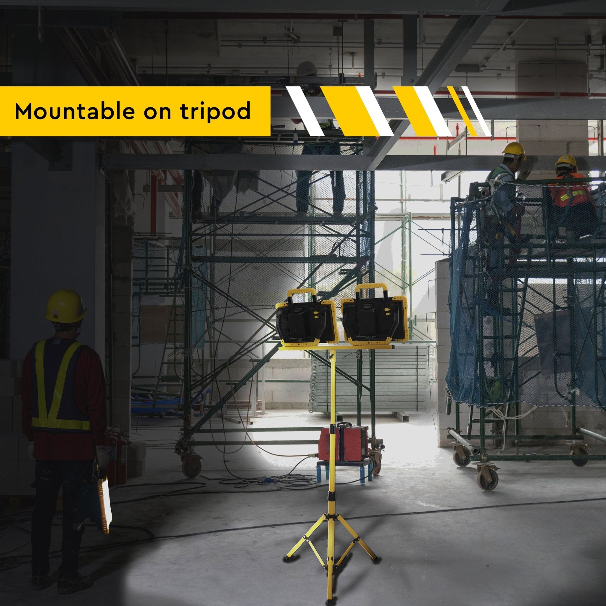 MultiPro Hybride LED bouwlamp 47W – Bedraad en draadloos te gebruiken – 5500 lumen – IP54 – Rough Service Tested - LED.nl