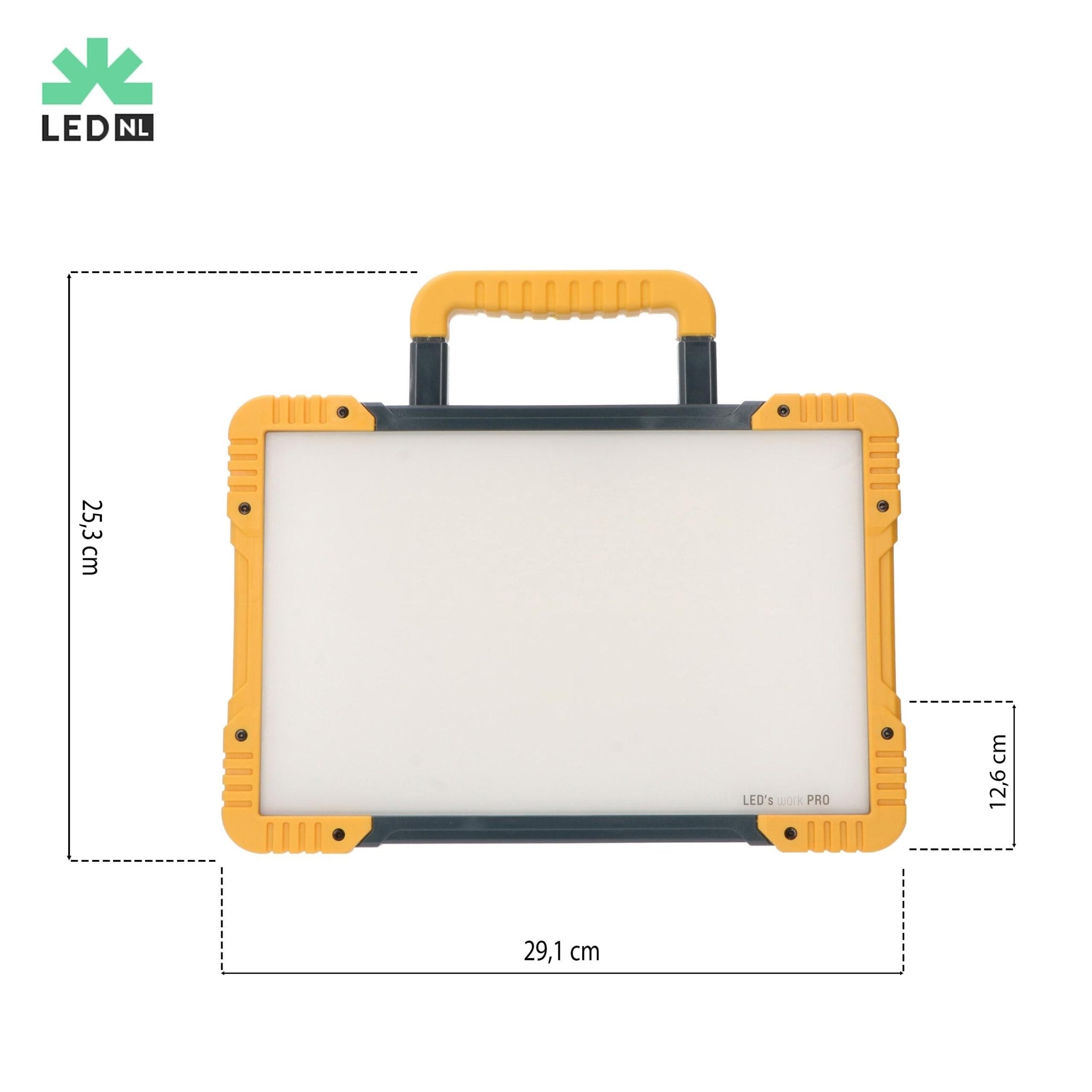 Oplaadbare Premium LED bouwlamp – Draadloze werking op accu – 1500 lumen – IP54 – Rough Service Tested - LED.nl