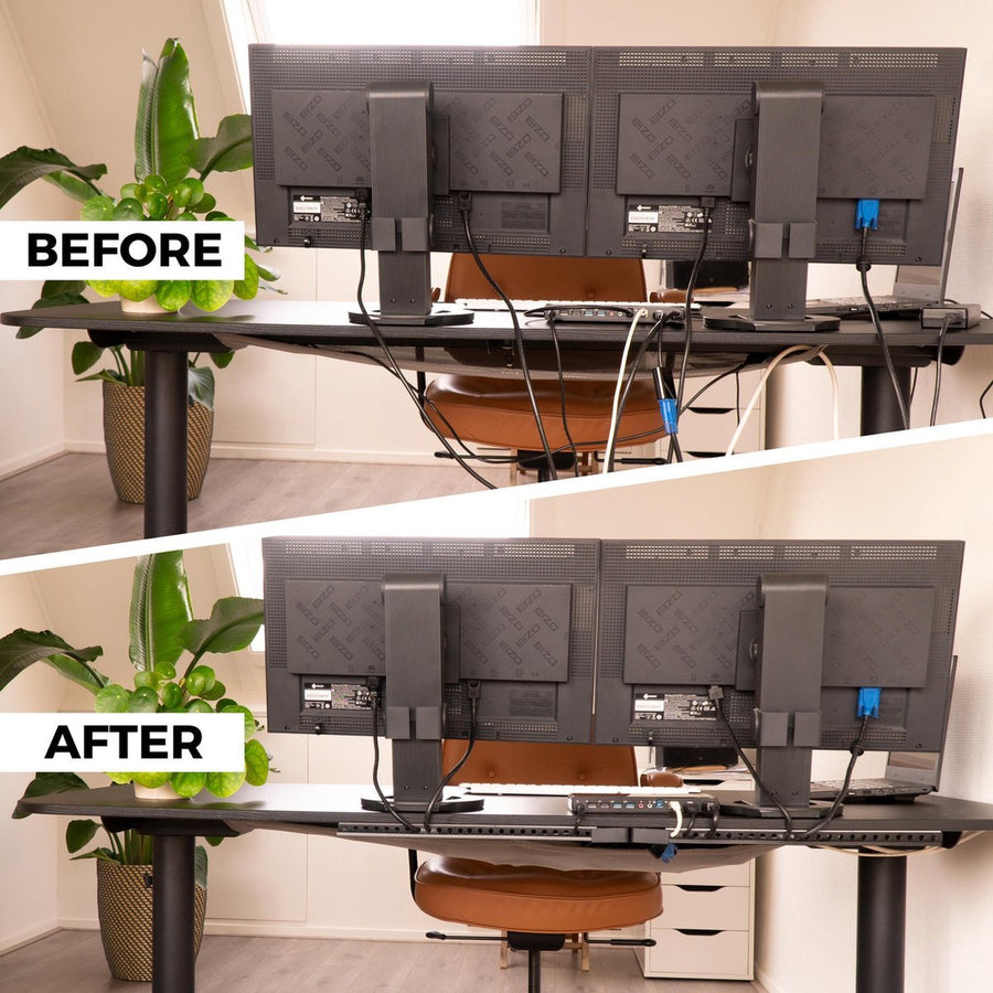 OrgaNice Kabelgoten Set - Zelfklevende organiser voor Bureau & TV - Wit Snoeren LED.nl