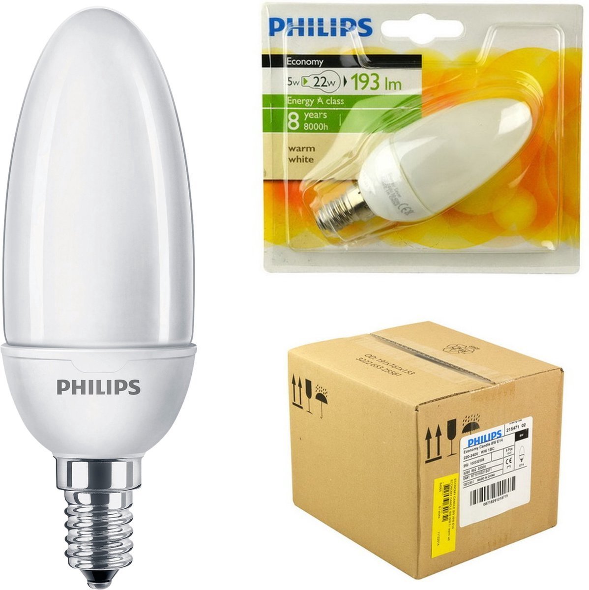 Philips Softone E14 Spaarlamp - Kaarsvormig - Mat - 5W vervangt 22W - Warm wit licht - LED.nl