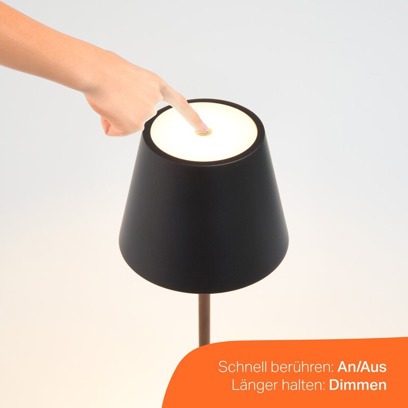 Premium LED Tafellamp met oplaadstation - Oplaadbaar & Draadloos - Voor binnen en buiten - Grijs - LED.nl
