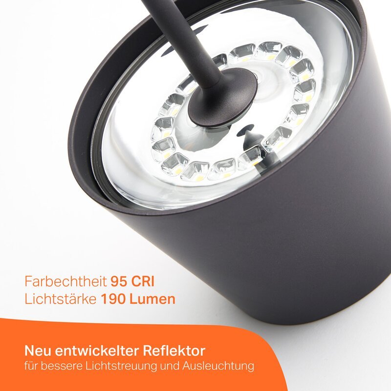 Premium LED Tafellamp met oplaadstation - Oplaadbaar & Draadloos - Voor binnen en buiten - Grijs - LED.nl