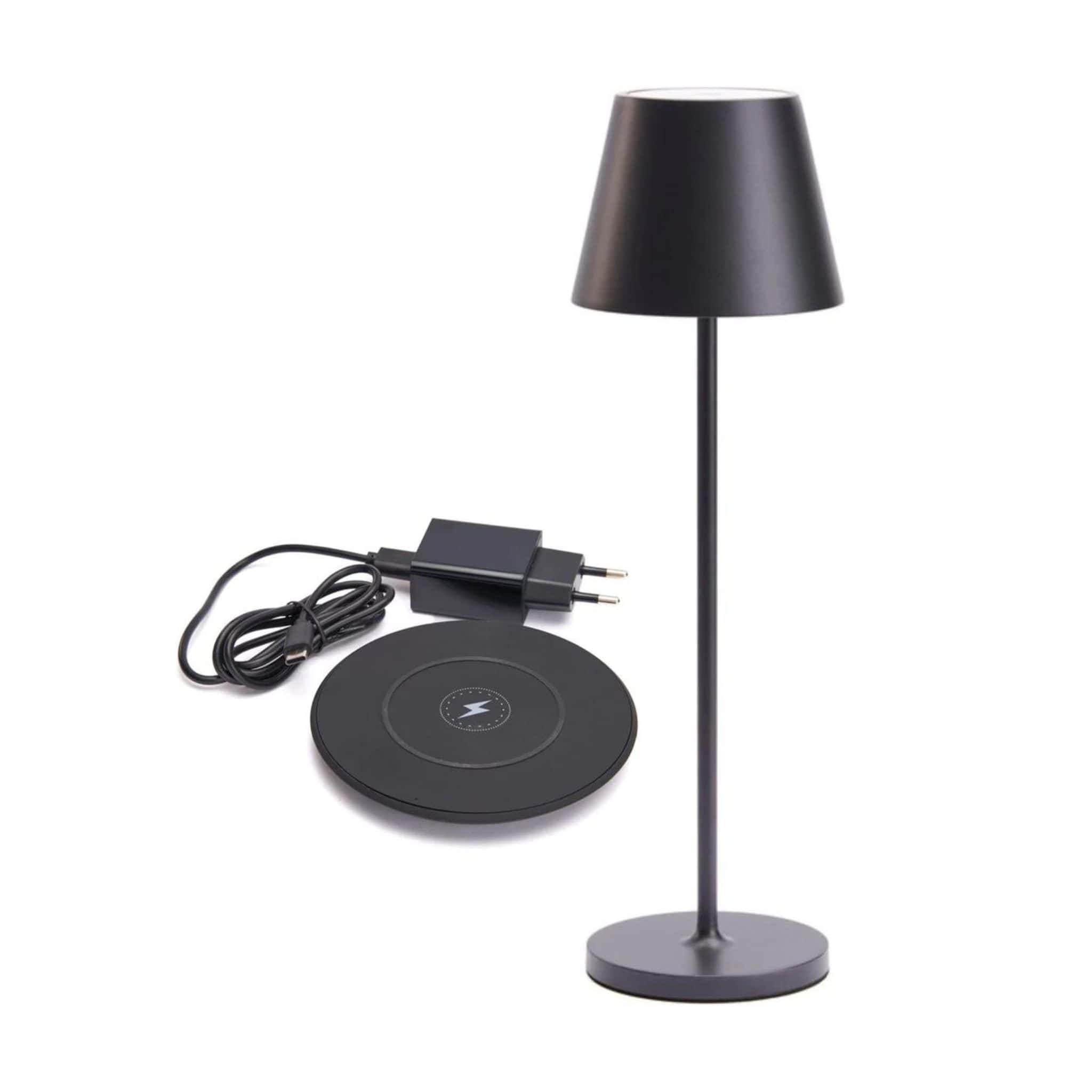 Premium LED Tafellamp met oplaadstation - Oplaadbaar & Draadloos - Voor binnen en buiten - Grijs - LED.nl