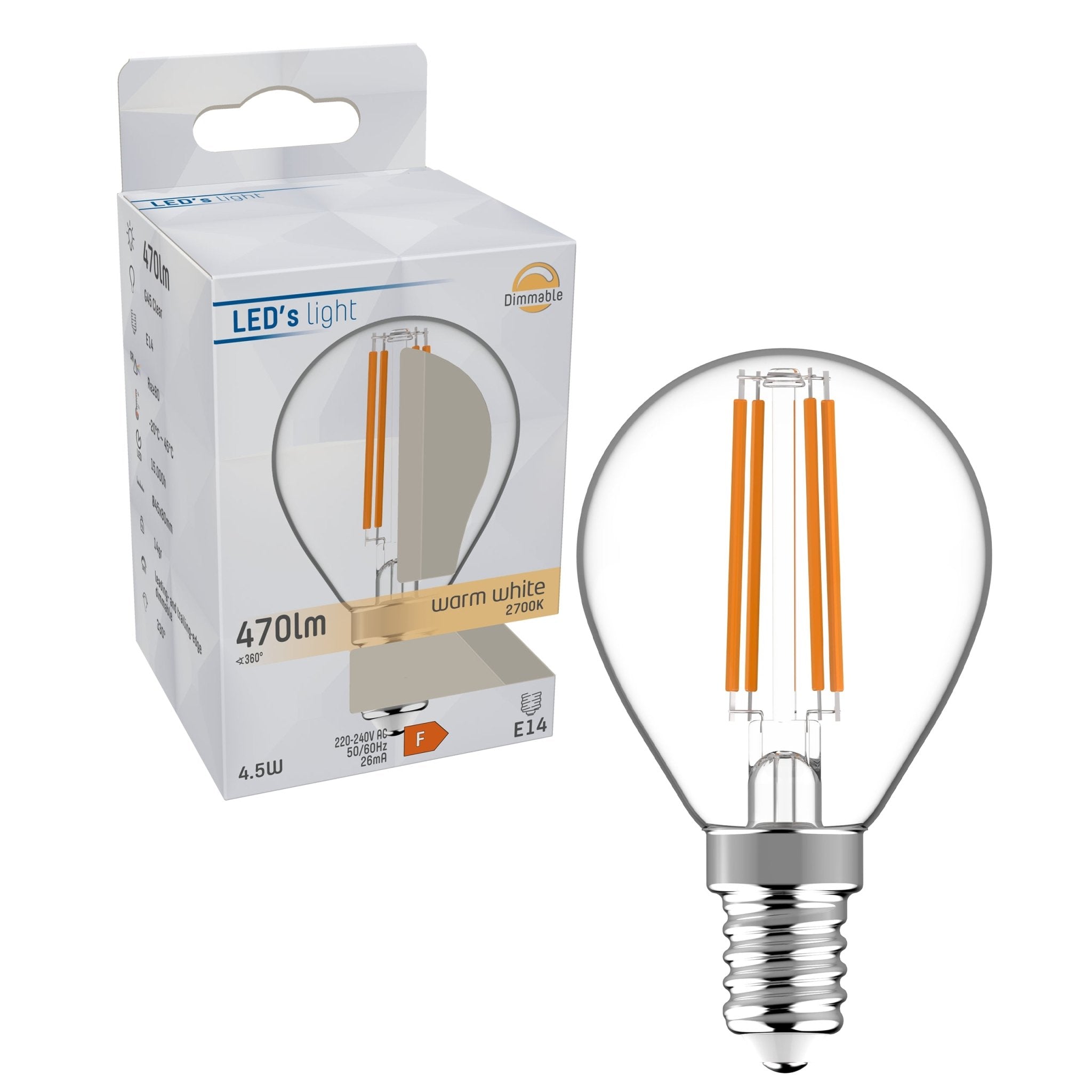 Dimbare LED Lamp E14 - Dimbaar warm wit licht - 470 lm Dimbare filament lampen LED.nl