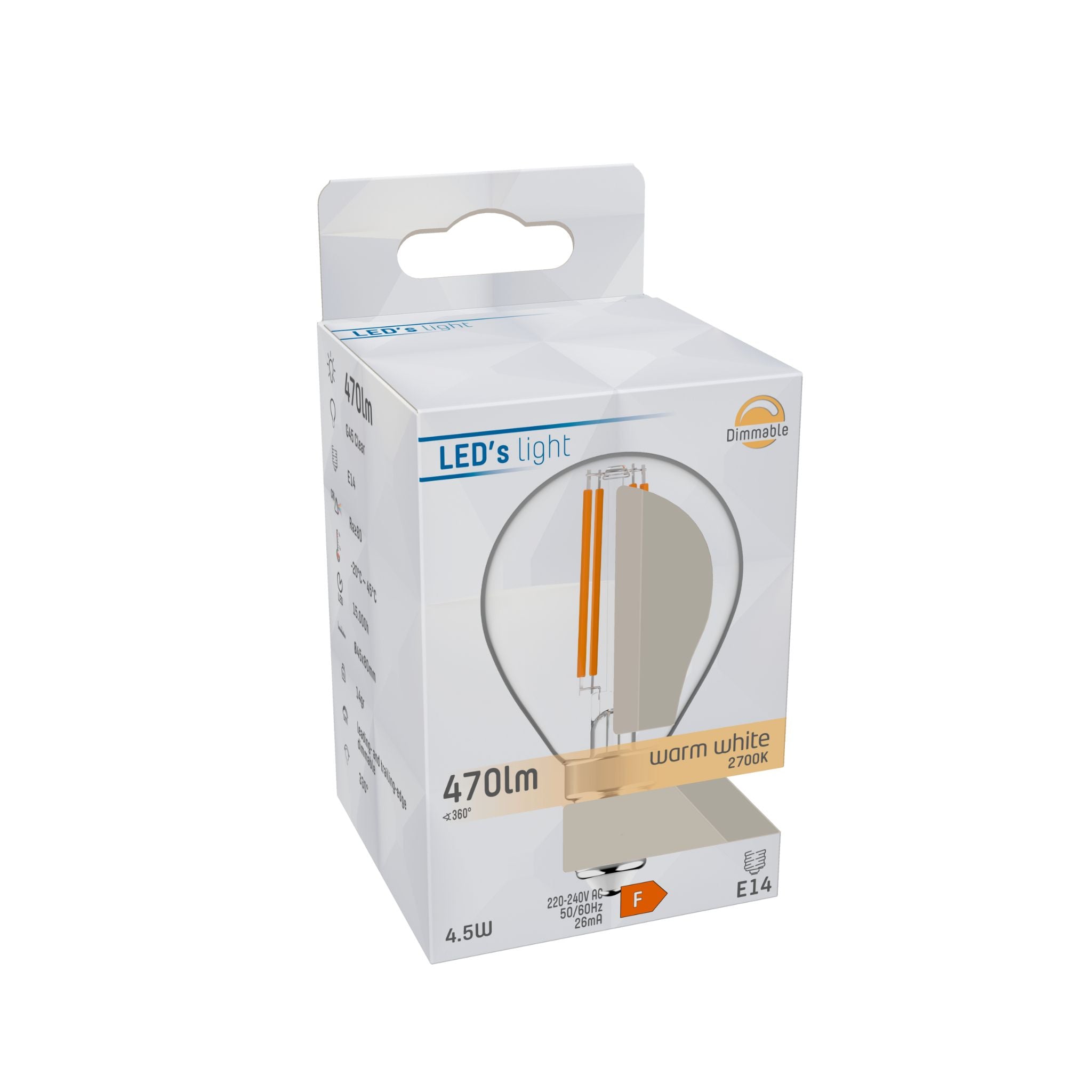 Dimbare LED Lamp E14 - Dimbaar warm wit licht - 470 lm Dimbare filament lampen LED.nl