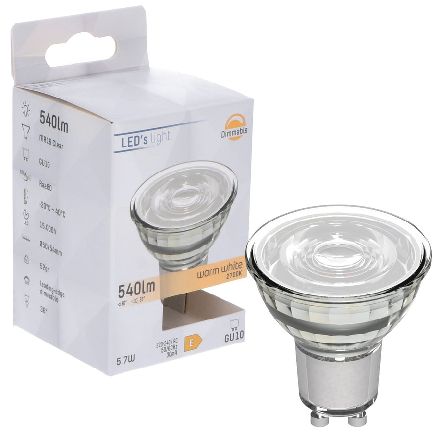 GU10 LED Lamp - Dimmable warm white light - 5W replaces 75W - 1 spot - LED.nl