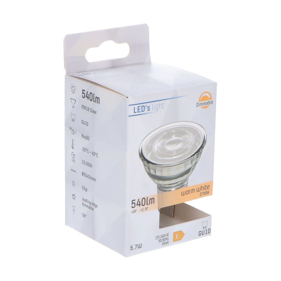 GU10 LED Lamp - Dimmable warm white light - 5W replaces 75W - 1 spot - LED.nl