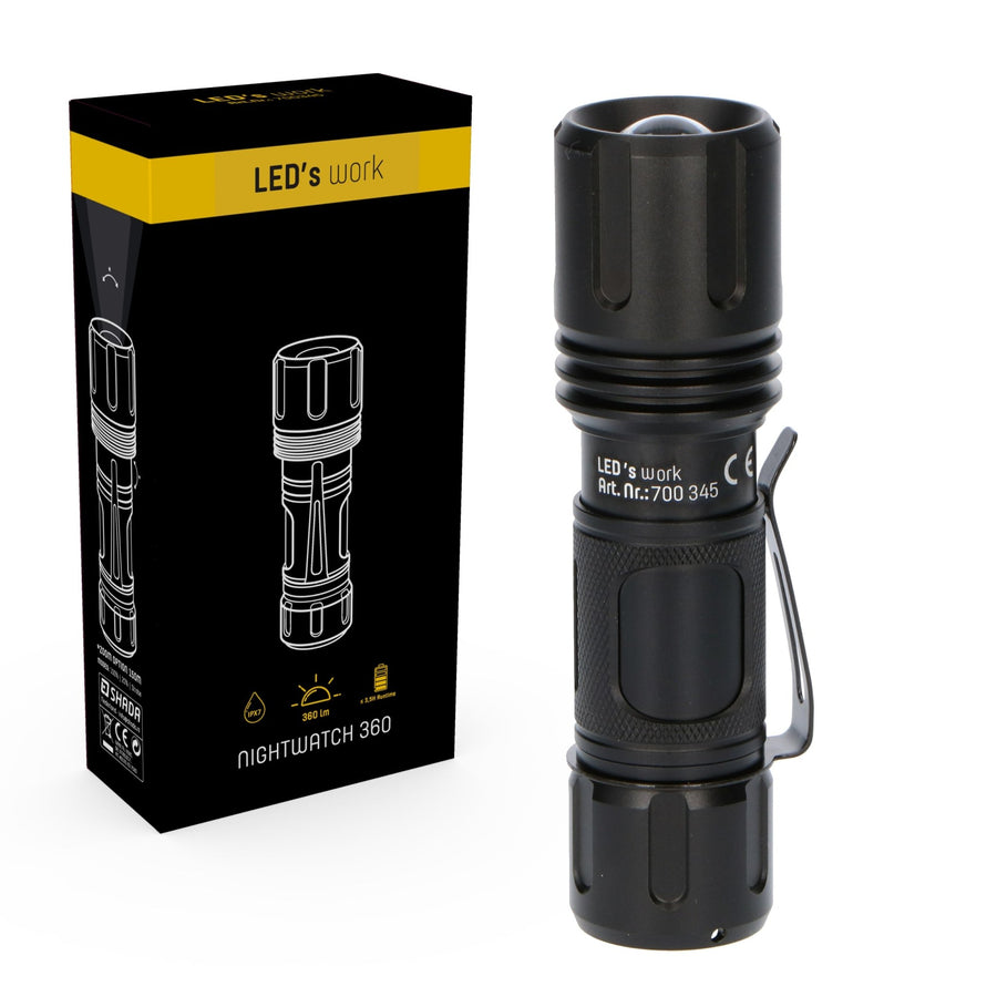 LED's Work Professionelle LED-Taschenlampe mit Zoomfunktion 360 - Wasserdicht - Dimmbar - LED.de