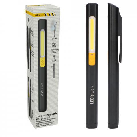 Professional Slim LED Looplamp met accu - Draadloos & Oplaadbaar - 2 lichtpunten - LED.nl