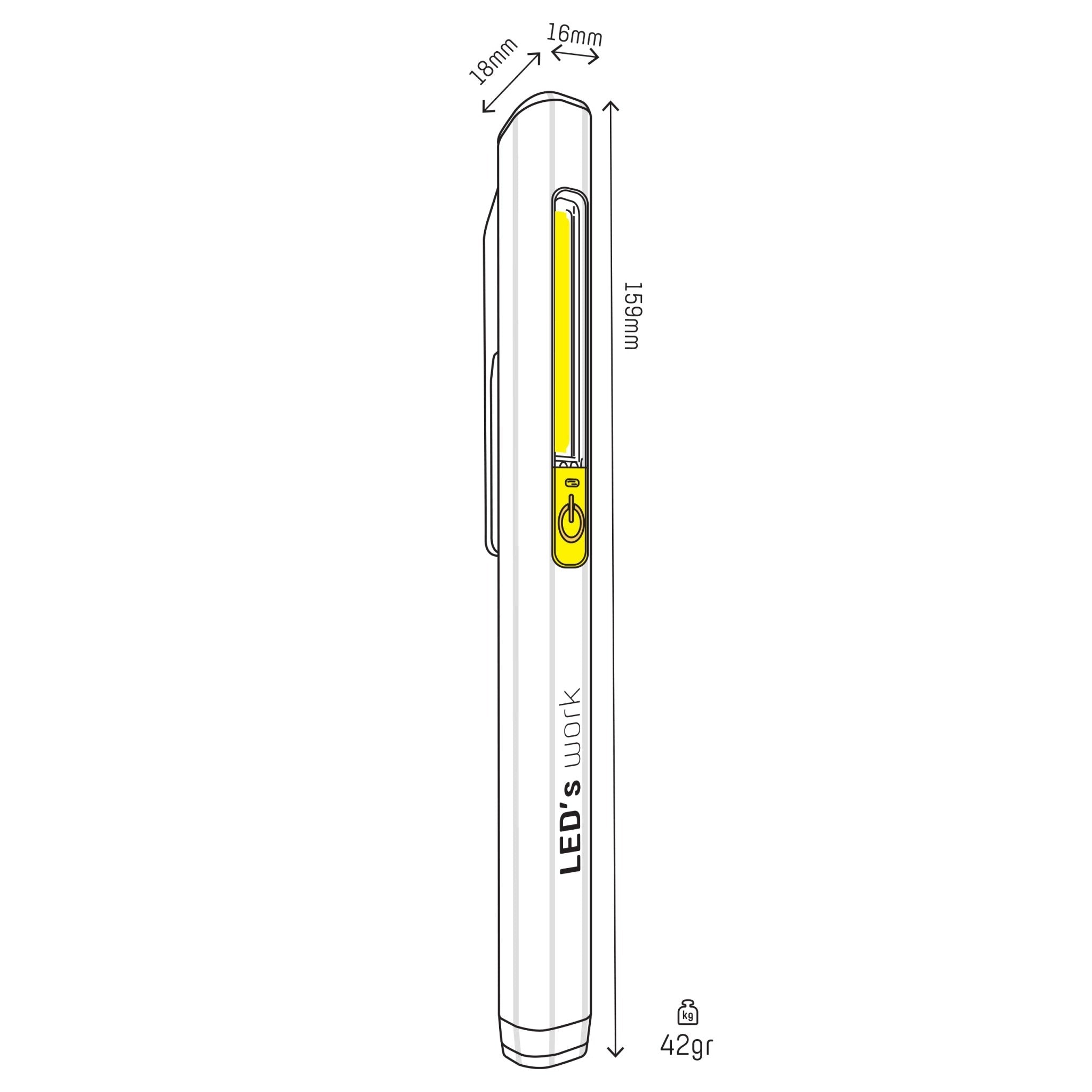 Professional Slim LED Looplamp met accu - Draadloos & Oplaadbaar - 2 lichtpunten - LED.nl