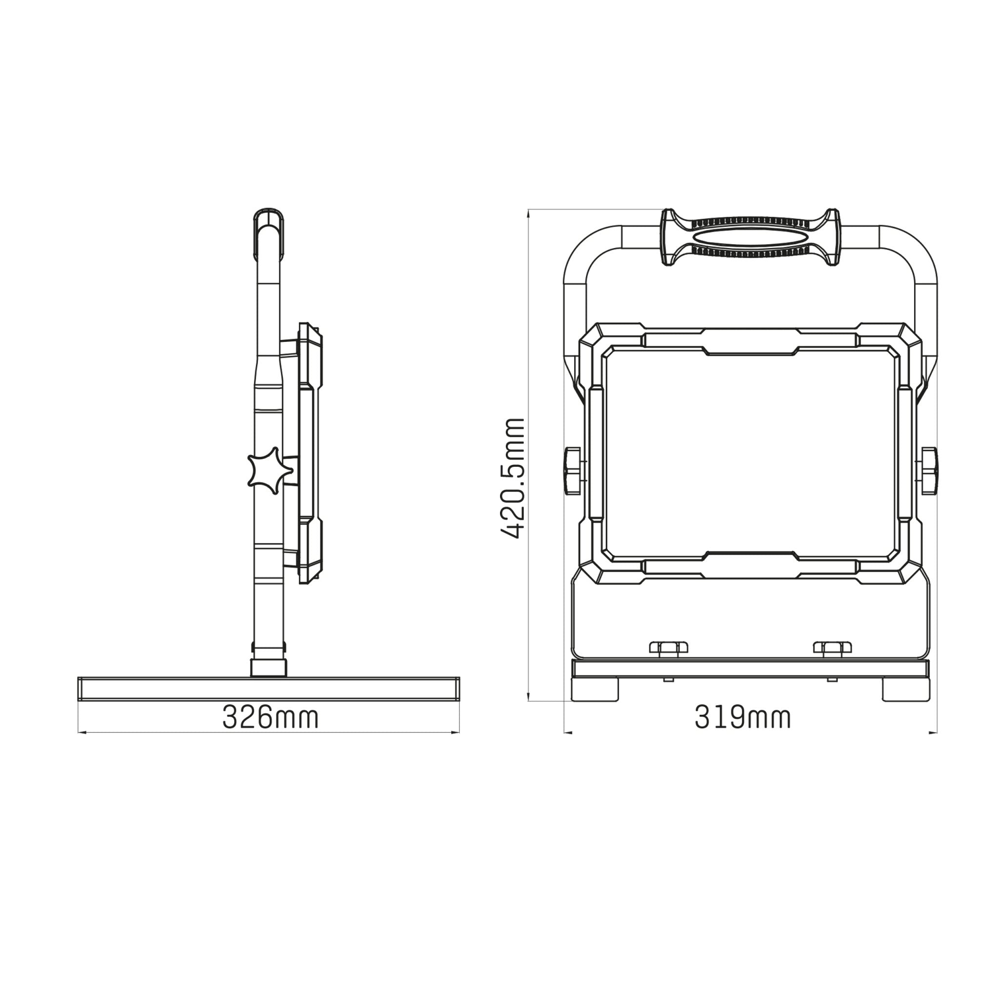 LED's Work Professionele LED Bouwlamp 13000 - Rough Service Tested - 5 meter snoer - 150W - IP65 Bouwlampen LED.nl