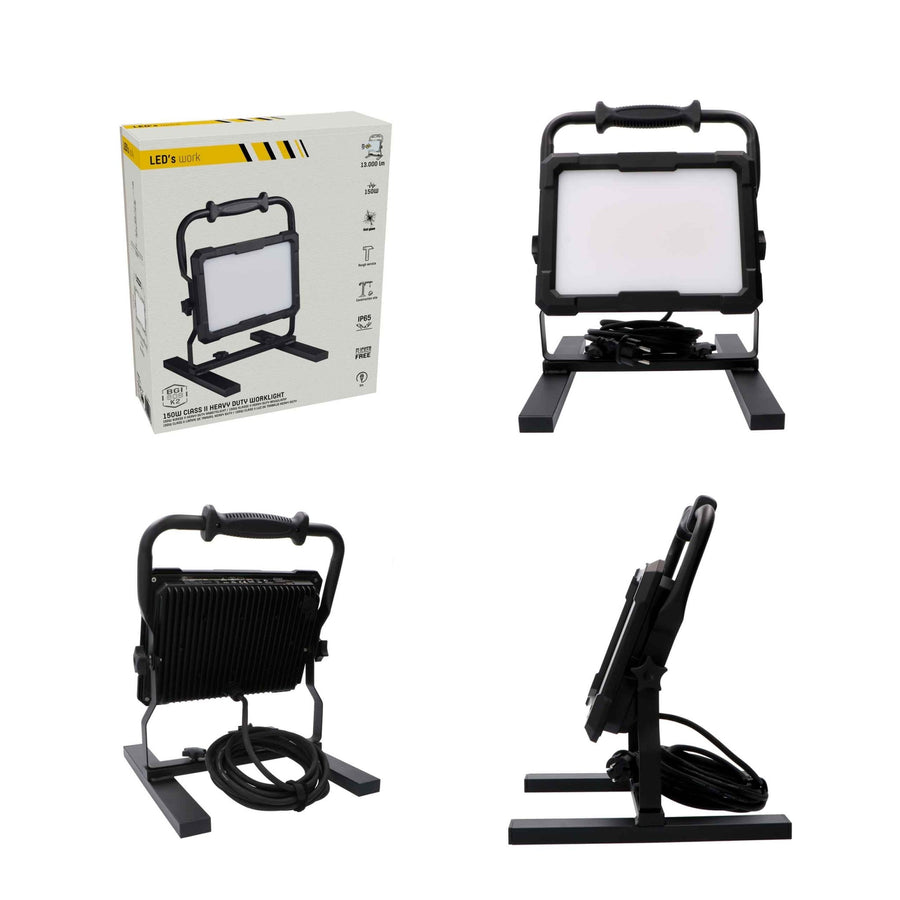 LED's Work Professionele LED Bouwlamp 13000 - Rough Service Tested - 5 meter snoer - 150W - IP65 Bouwlampen LED.nl