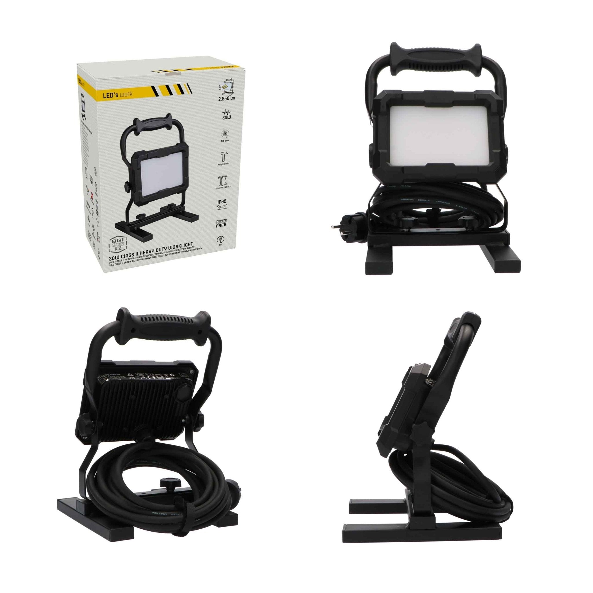 Professionele LED bouwlamp 30W – Rough Service Tested - 5 meter snoer – 2850 lumen – IP65 - LED.nl