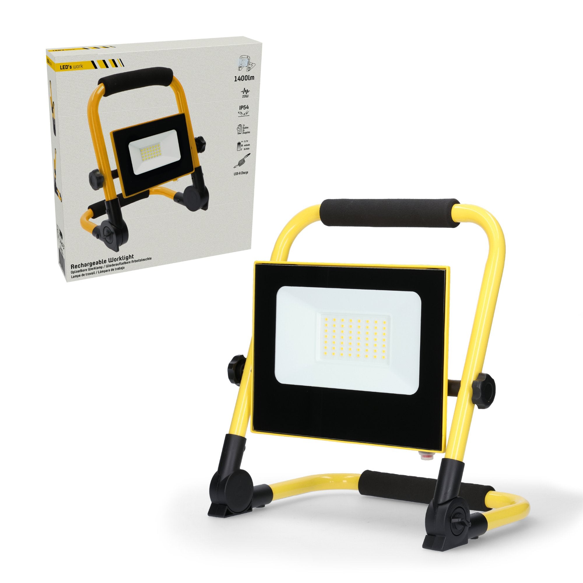 ProWork LED Bouwlamp - Inklapbaar & Draaibaar - Stof- en waterbestendig - 1400 lm - LED.nl