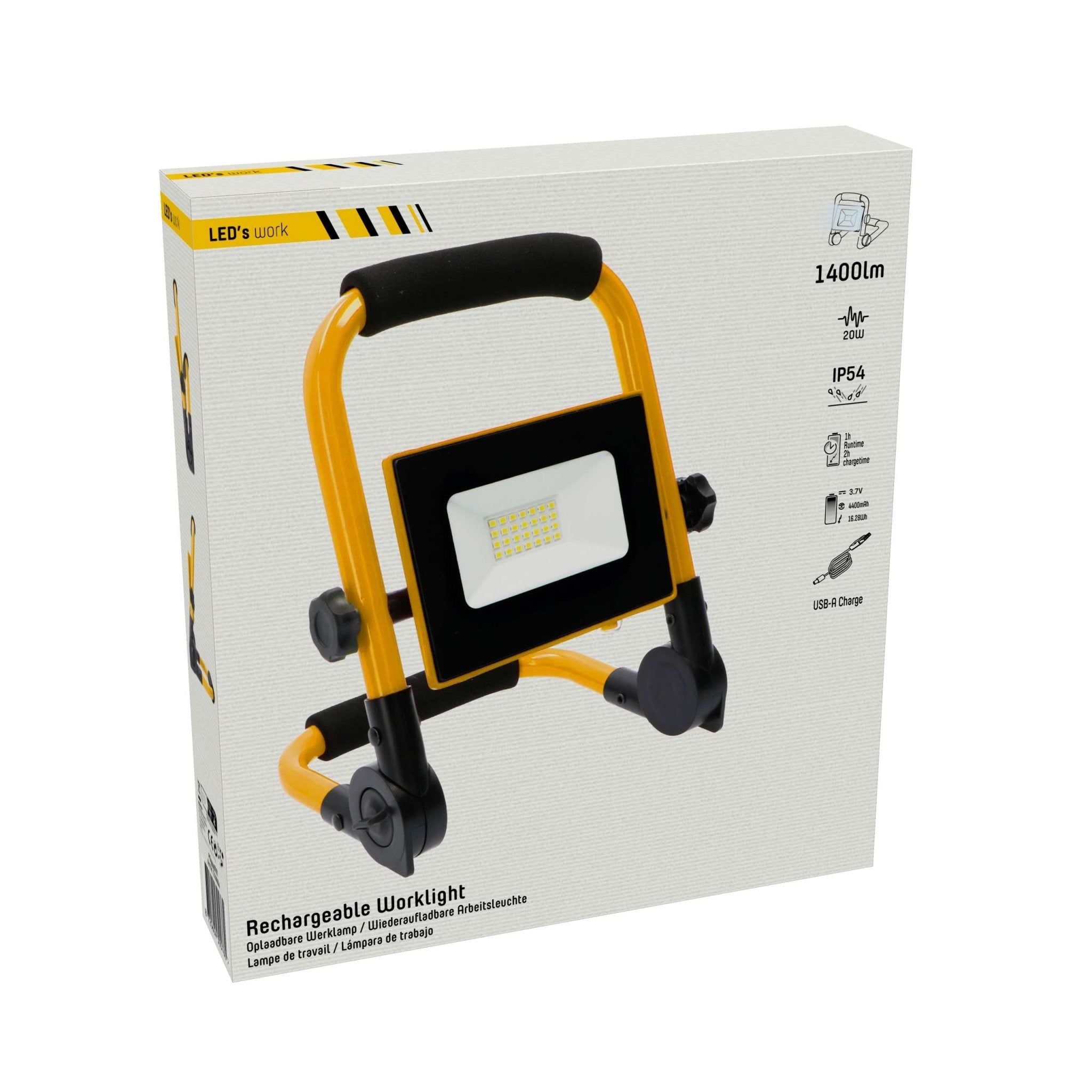 ProWork LED Bouwlamp - Inklapbaar & Draaibaar - Stof- en waterbestendig - 1400 lm - LED.nl