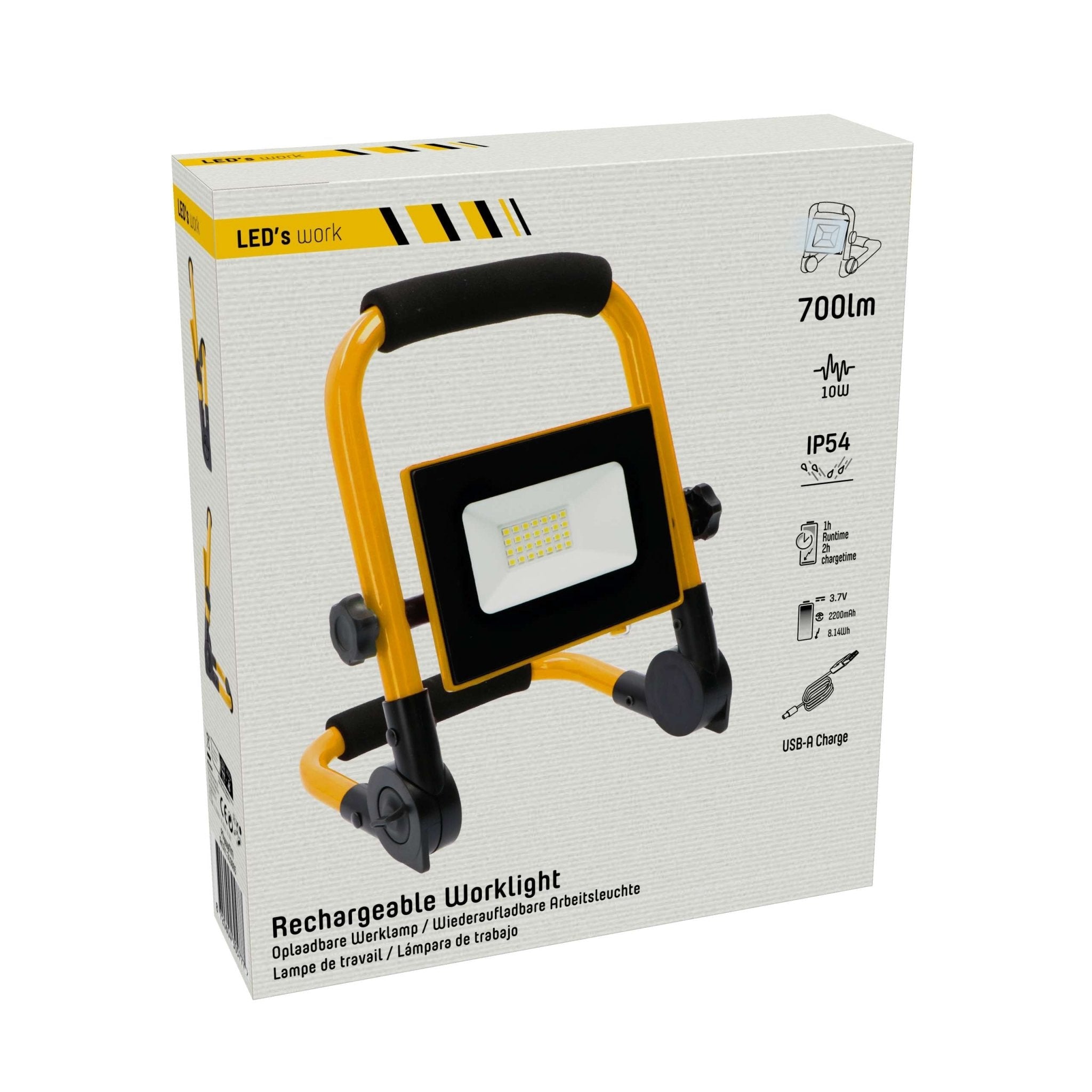 ProWork LED Bouwlamp - Inklapbaar & Draaibaar - Stof- en waterbestendig - 700 lm - LED.nl