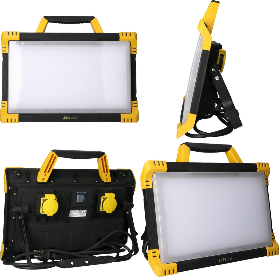 LED's Work Construction Lamp 9200 - 2 extra sockets - 5 meter cord - IP54 water and dust resistant - LED.nl