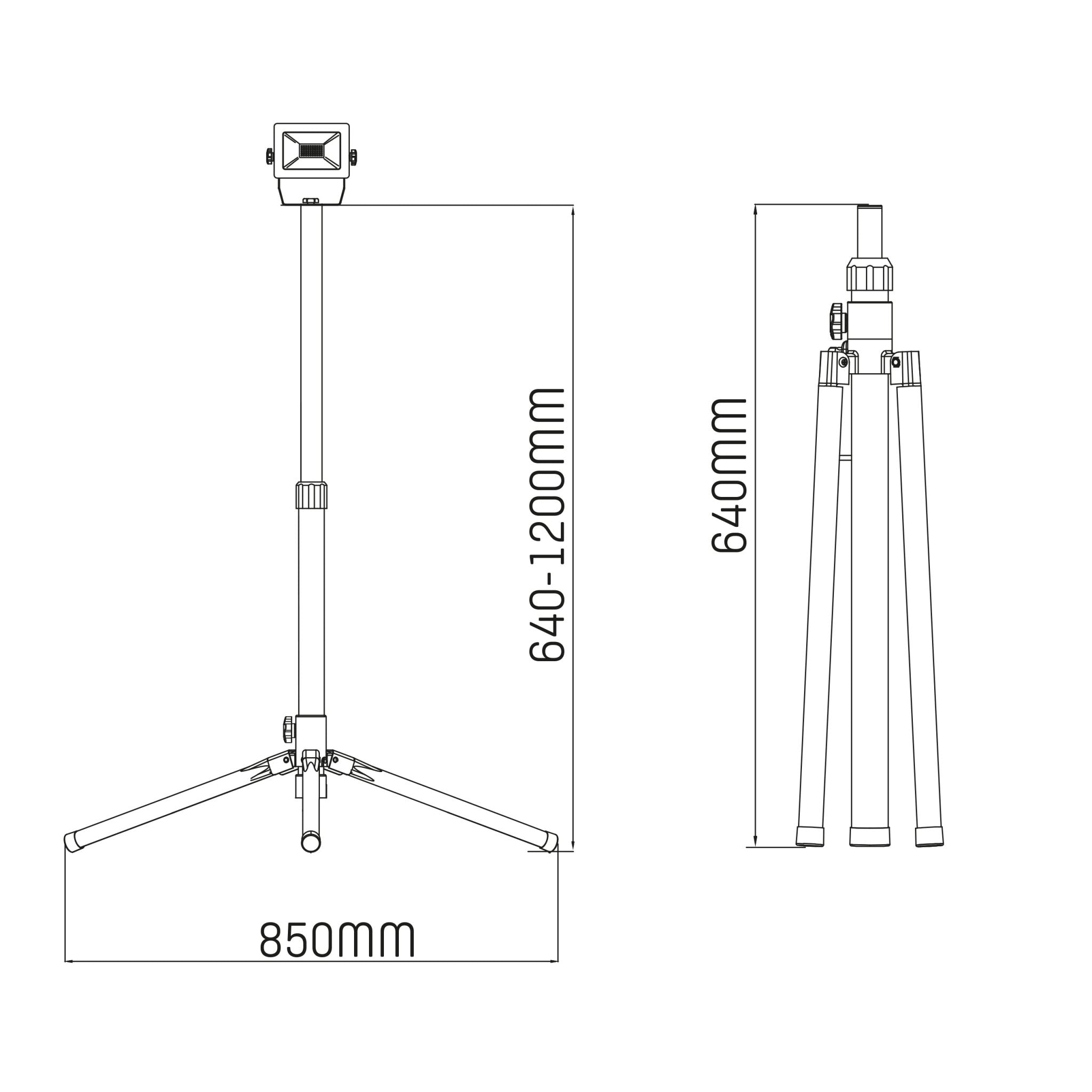 ProWork Tripod LED Bouwlamp op statief - In hoogte verstelbaar - 2125 lm Bouwlampen Led.nl