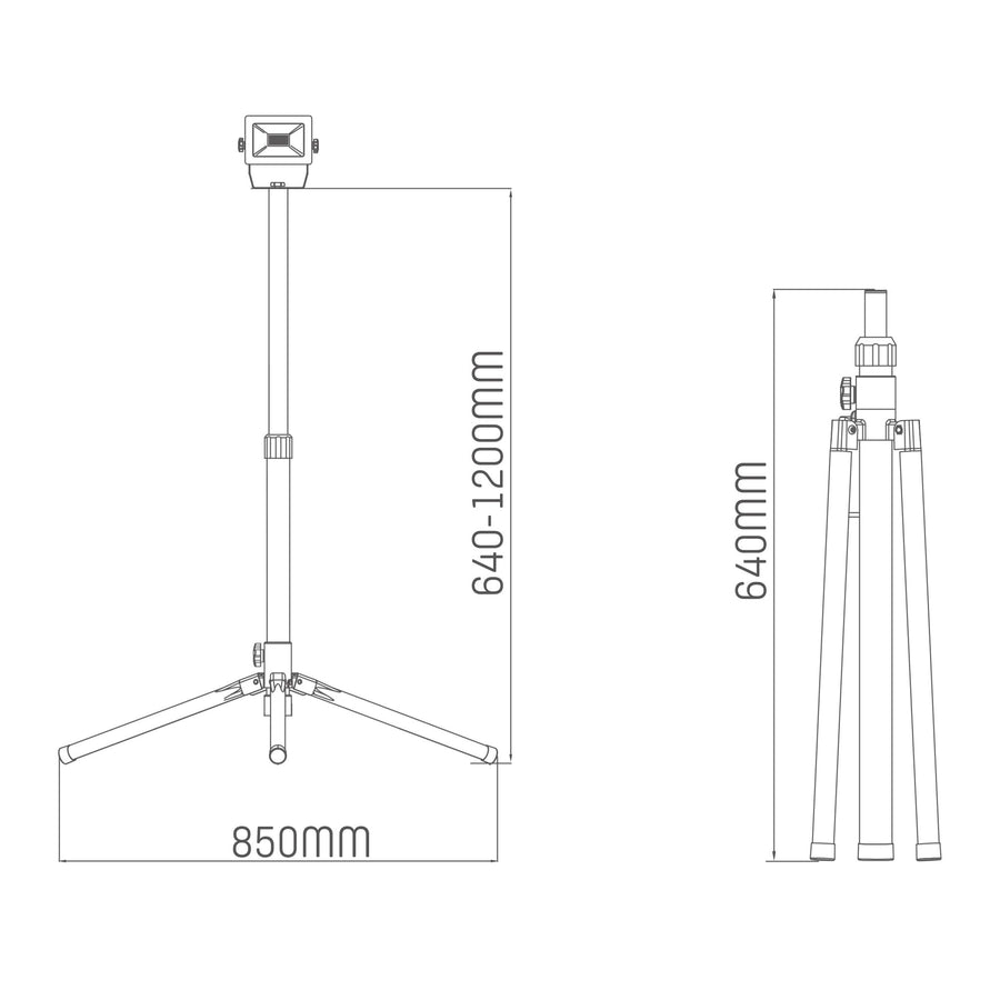 LED's Work 1 x 50W Tripod LED Bouwlamp op statief - In hoogte verstelbaar - 4250 lm Bouwlampen Led.nl