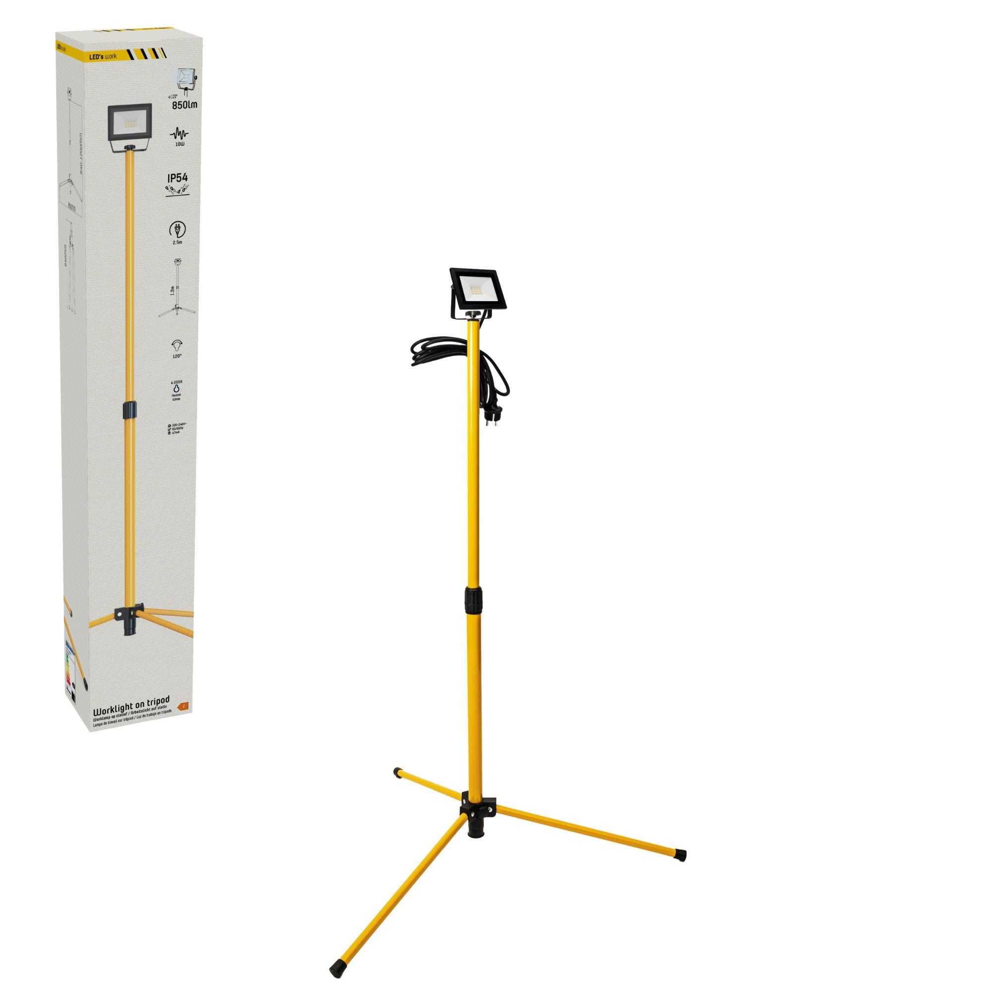 ProWork Tripod LED werklamp op statief - In hoogte verstelbaar - 1060 lm - LED.nl