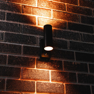 LED's Light RVS LED-Außenleuchte mit Bewegungsmelder - 2 Lichter auf &amp; ab - IP44 - Schwarz - LED.de