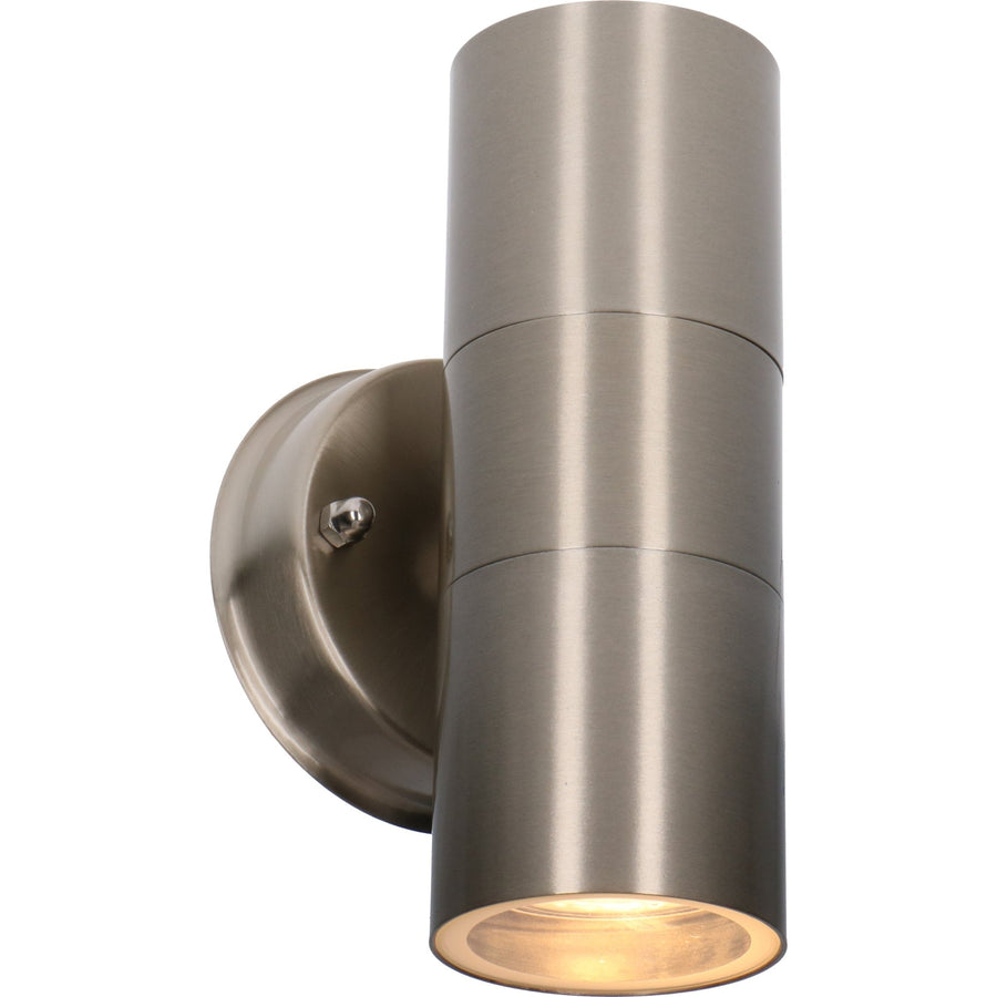 3 pack LED's Light RVS LED Muurlamp Buiten - Spot met 2 x GU10 fitting - Model Catania - IP44 - Zilver Spotjes LED.nl