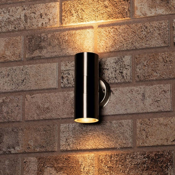 3 pack LED's Light RVS LED Muurlamp Buiten - Spot met 2 x GU10 fitting - Model Catania - IP44 - Zilver Spotjes LED.nl