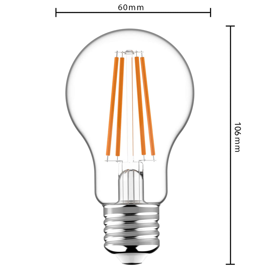 Sensor LED Lamp E27 met schemersensor - Automatisch aan in het donker - Warm wit LED Filament Lampen Led.nl