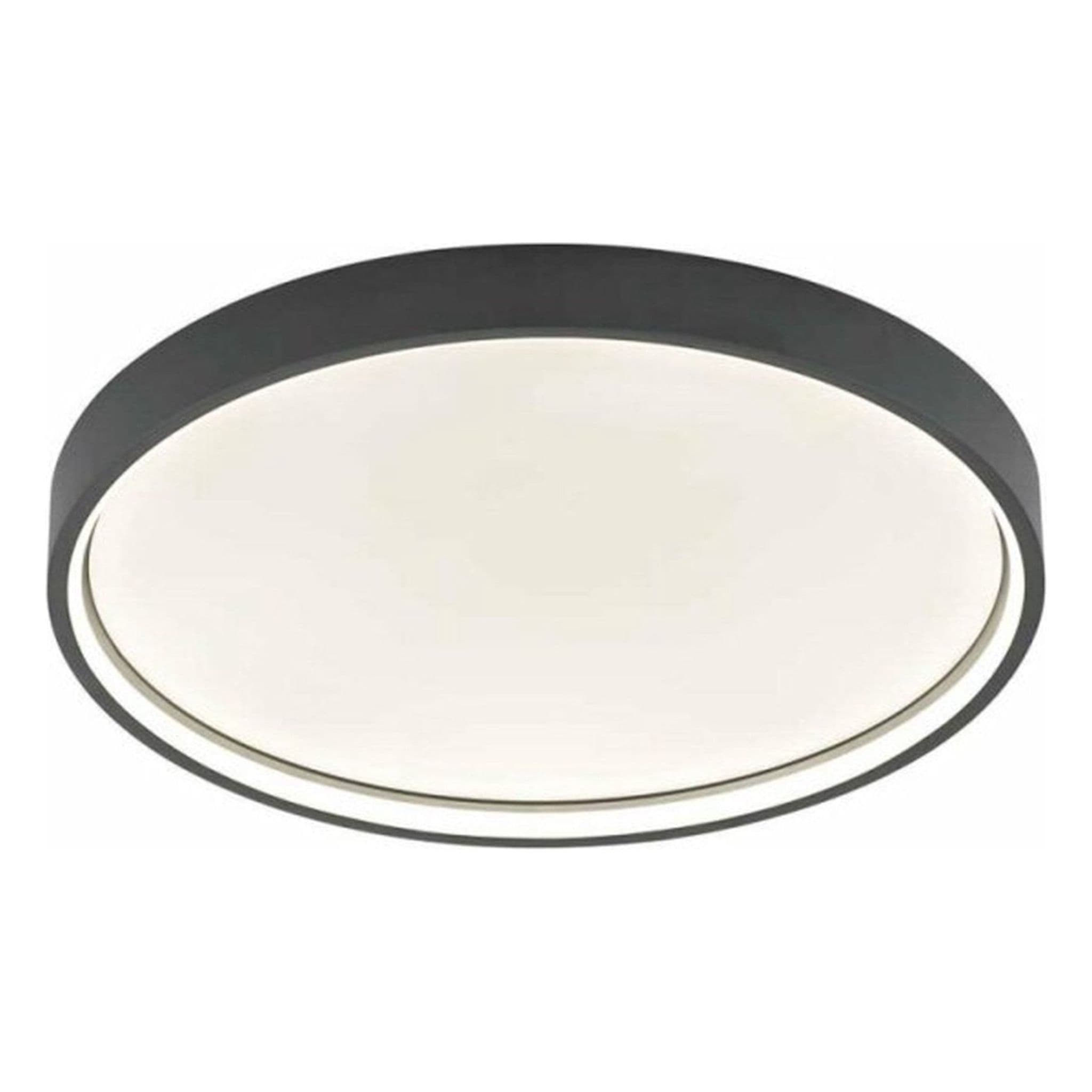 Slim LED Plafonniere 45 cm - Plafondlamp dimbaar zonder dimmer - Warm wit licht - Antraciet - LED.nl