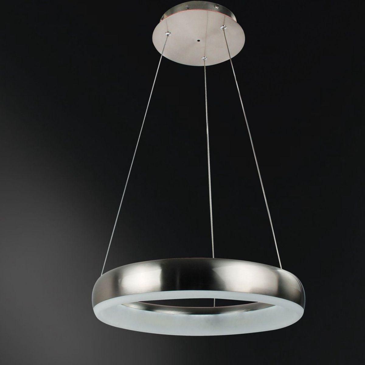 Smart LED Hanglamp rond 60 cm - Bedienbaar met afstandsbediening en app - White & Color - Zilver - LED.nl