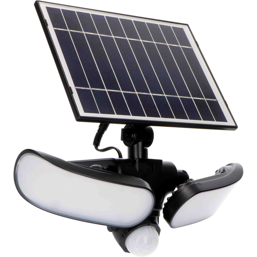 Solar-LED-Außenleuchte mit Bewegungsmelder - Abnehmbares Panel - Schwarz