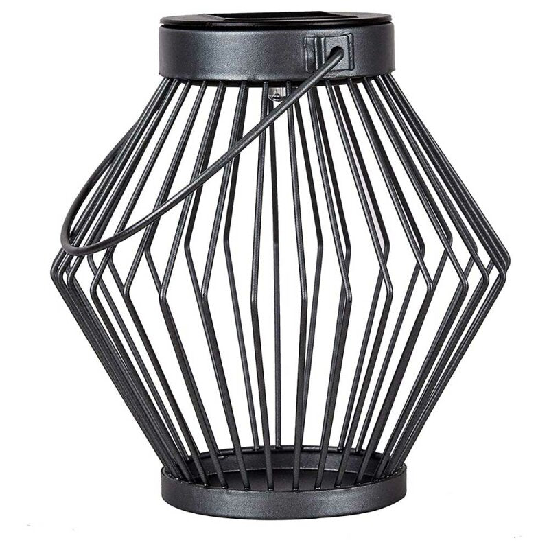 Solar LED Lantaarn Rotan 17 cm - Draadloos op zonne-energie - Grijs - LED.nl