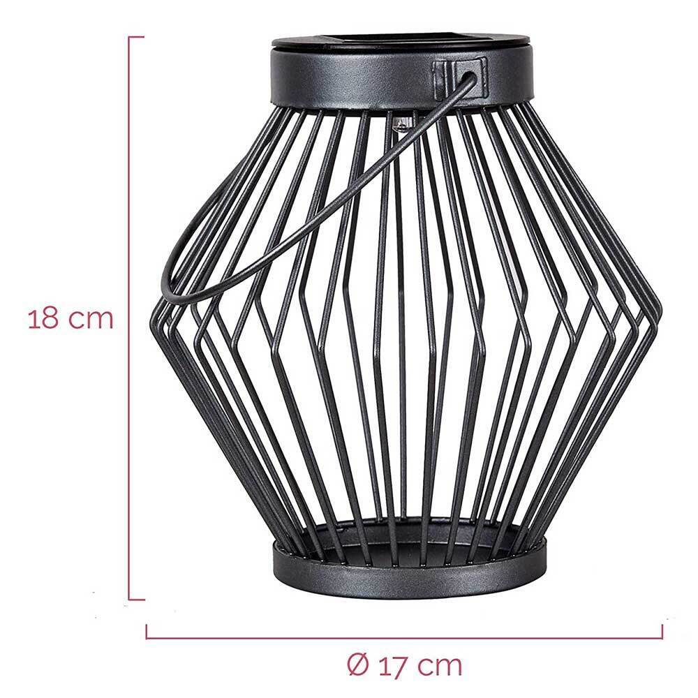 Solar LED Lantaarn Rotan 17 cm - Draadloos op zonne-energie - Grijs - LED.nl