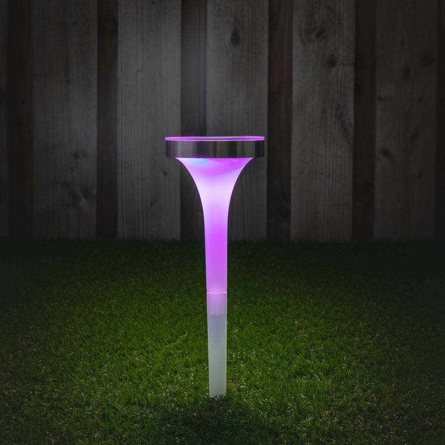 Solar LED Spotlight with sensor - Warm white + RGB - Auto on/off - Tours - 32 cm - LED.nl