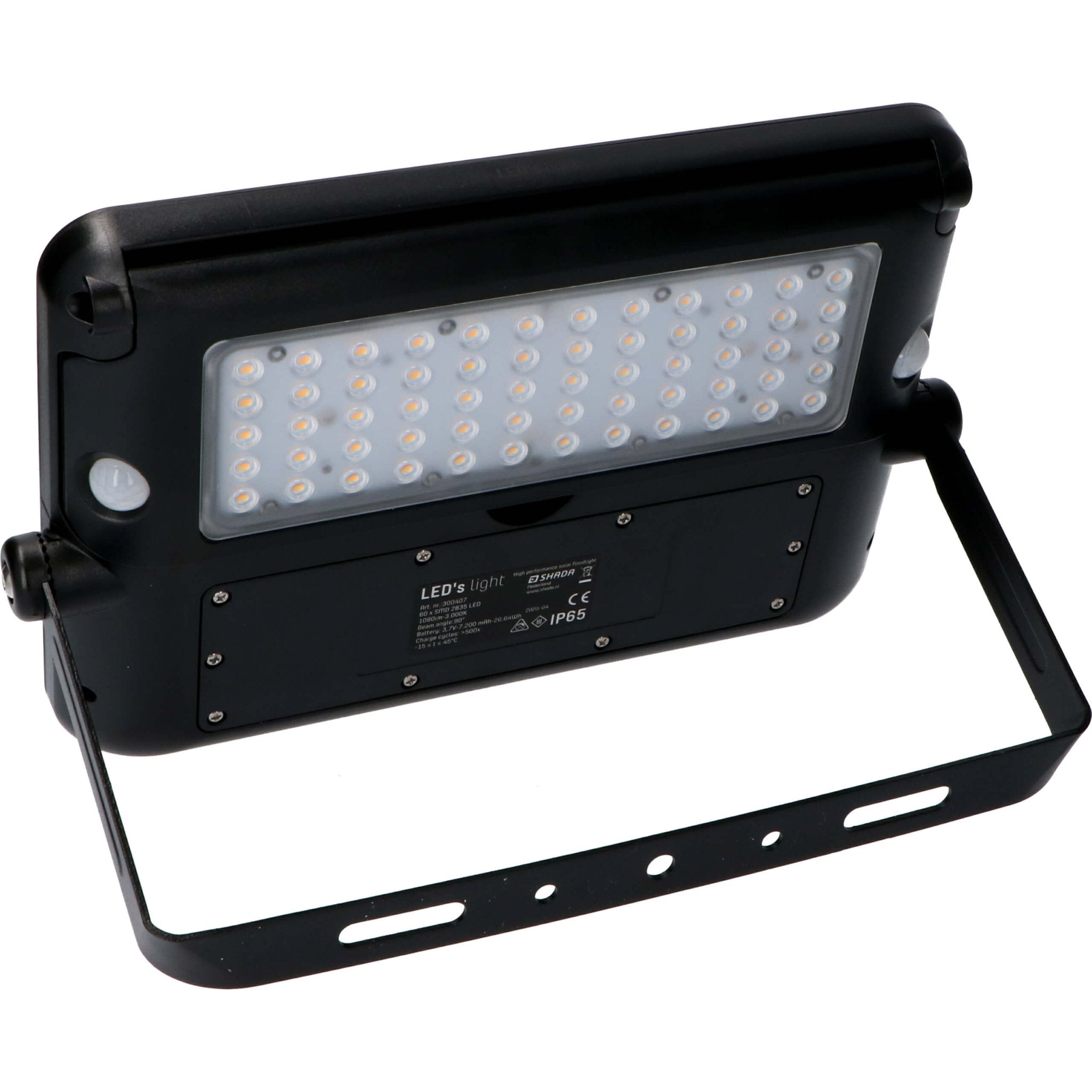 Solar LED Schijnwerper met bewegingssensor - 3 standen - Draadloos - 1080 lm - Zwart - LED.nl