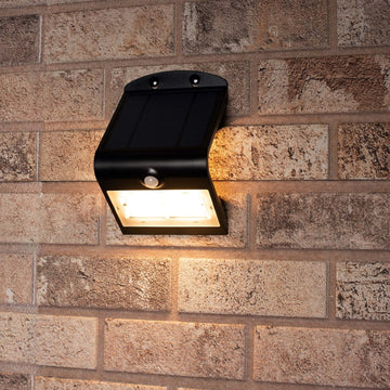 LED's Light Solar LED Buitenlamp met Bewegingssensor 400 - 3 lichtstanden - Automatisch aan/uit - Zwart Wandlampen LED.nl