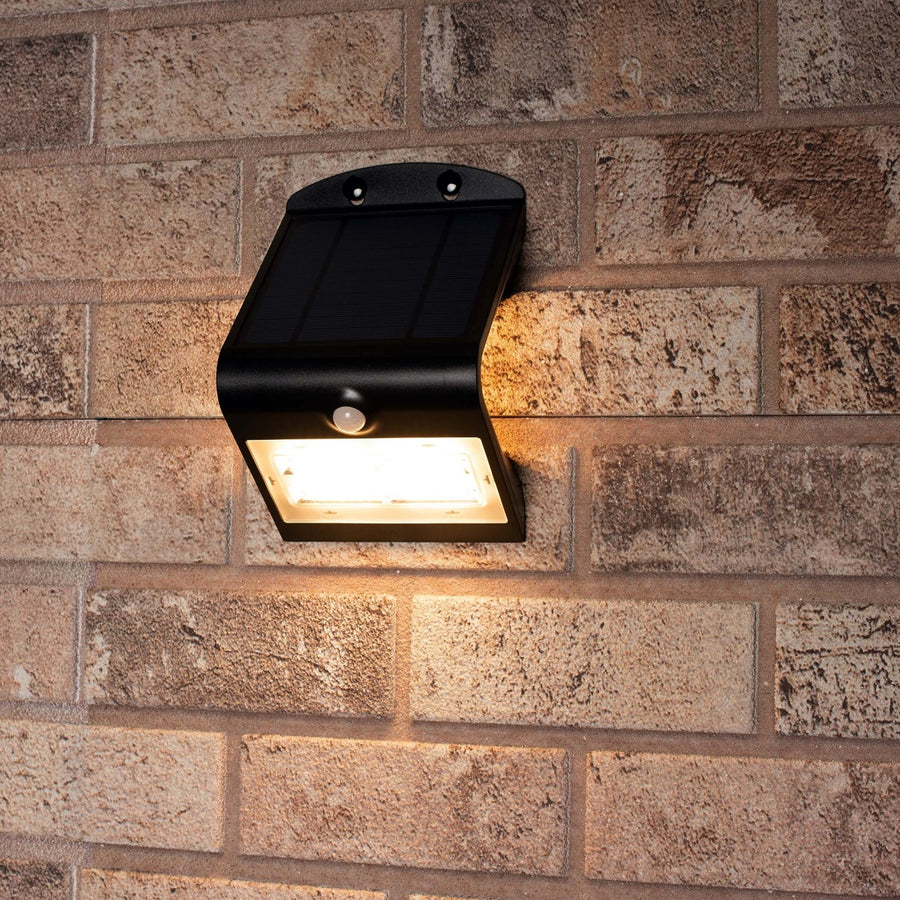 LED's Light Solar LED Buitenlamp met Bewegingssensor 400 - 3 lichtstanden - Automatisch aan/uit - Zwart Wandlampen LED.nl